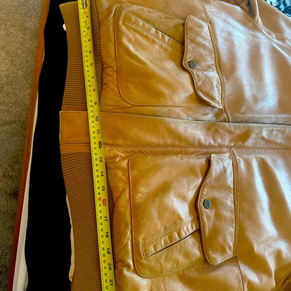 RARE Men’s 100% Authentic Leather Taupe Vintage Bomber Jacket by Sean John - Picture 10 of 12